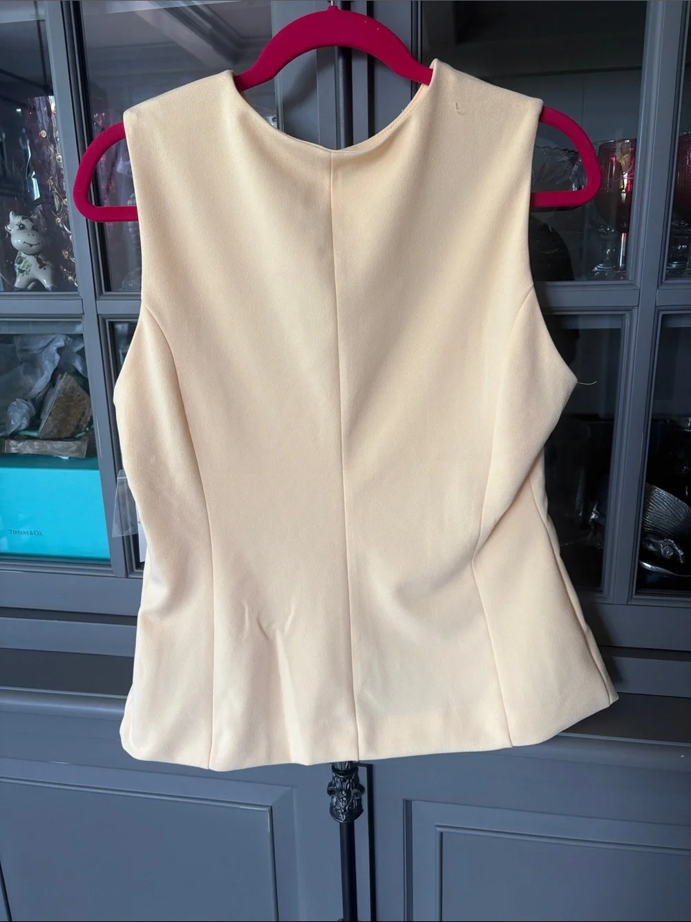 Dictionary Butter Yellow Sleeveless Button Front Suit Blazer Vest